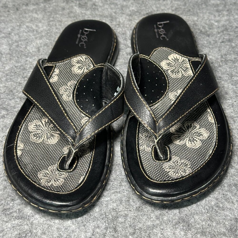 boc Black Floral Thong Sandals - Picture 3 of 12